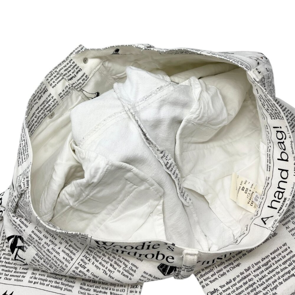 John Galliano Black and White Newspaper Print Pants - Picture 11 of 13